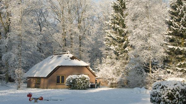 Bungalow in de sneeuw