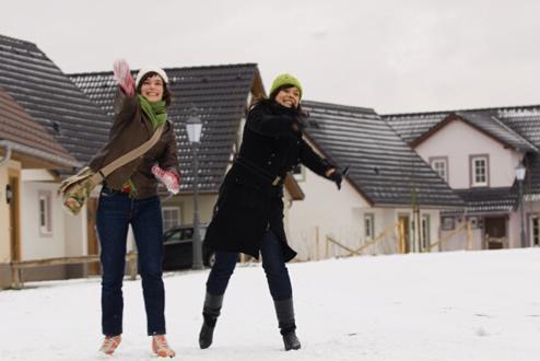 Spelen in de sneeuw